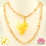 Certified Natural Citrine Quartz Beads (नेचुरल सुनहला माला) 6mm± 108+1 AAA