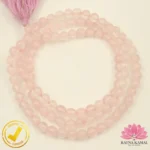 Certified Natural Rose Quartz Beads (नेचुरल गुलाबी क्वार्ट्ज / गुलाबी स्फटिक माला) 6mm± 108+1 AAA - Image 2