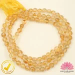 Certified Natural Citrine Quartz Beads (नेचुरल सुनहला माला) 6mm± 108+1 AAA - Image 2