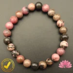 Certified Natural Rhodonite Bracelet 8mm± (Untreated, Unheated, Undyed)