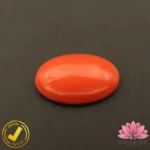Certified Japanese Premium Oval Shape Orange Coral 10.84 Carat , 12.04 Ratti (जापानी अंडाकार प्रीमियम सिन्दूरी मूंगा) - Image 2