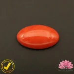 Certified Japanese Premium Oval Shape Orange Coral 9.82 Carat , 10.91 Ratti (जापानी अंडाकार प्रीमियम सिन्दूरी मूंगा)