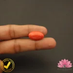 Certified Japanese Premium Oval Shape Orange Coral 9.82 Carat , 10.91 Ratti (जापानी अंडाकार प्रीमियम सिन्दूरी मूंगा) - Image 6