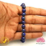 Certified Natural Lapis Lazuli Bracelet 8mm (Untreated, Unheated, Undyed) 2nd Premium - Image 3