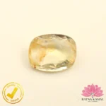 Certified Natural Yellow Sapphire (पुखराज) 4.56 Carat, 5.06 Ratti, Sri Lanka(सीलोन) (Untreated, Unheated) - Image 2